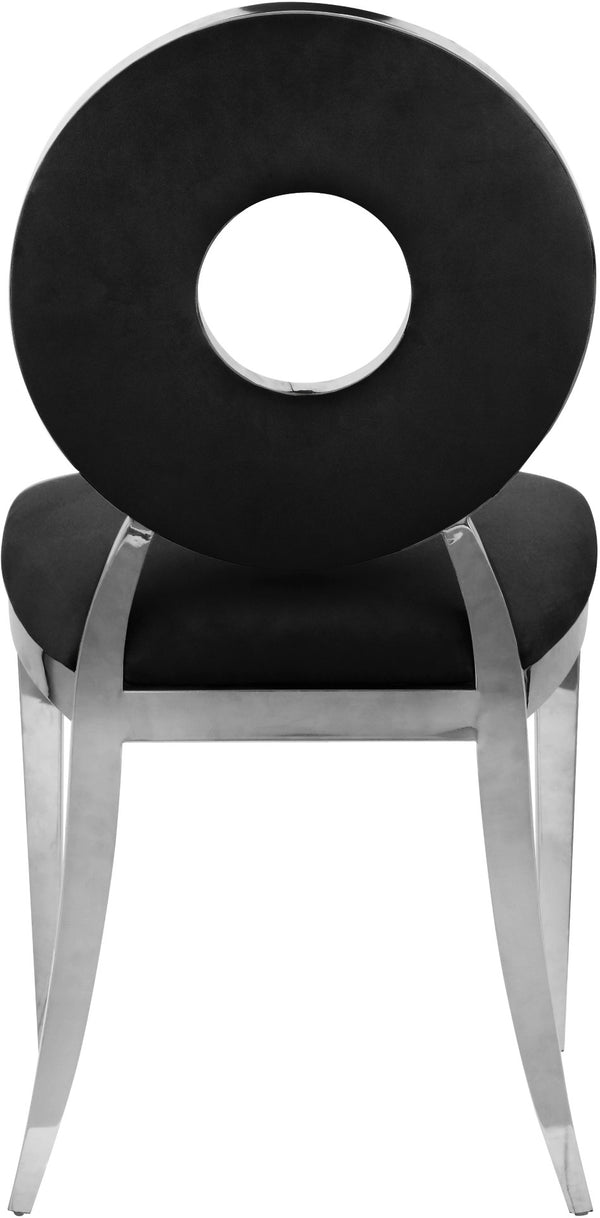 Carousel Velvet / Engineered Wood / Stainless Steel / Foam Contemporary Black Velvet Dining Chair - 18" W x 23.5" D x 35" H