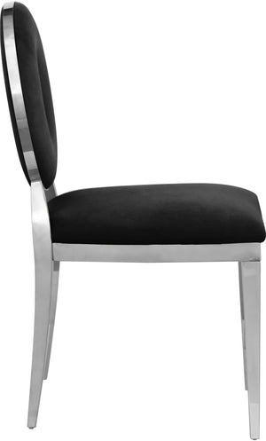 Carousel Velvet / Engineered Wood / Stainless Steel / Foam Contemporary Black Velvet Dining Chair - 18" W x 23.5" D x 35" H