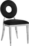 Carousel Velvet / Engineered Wood / Stainless Steel / Foam Contemporary Black Velvet Dining Chair - 18" W x 23.5" D x 35" H