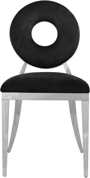 Carousel Velvet / Engineered Wood / Stainless Steel / Foam Contemporary Black Velvet Dining Chair - 18" W x 23.5" D x 35" H