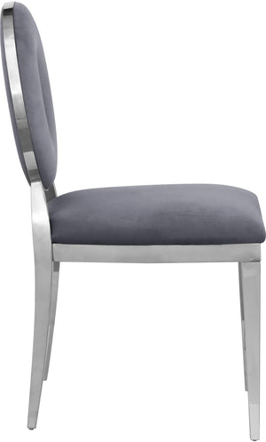 Carousel Velvet / Engineered Wood / Stainless Steel / Foam Contemporary Grey Velvet Dining Chair - 18" W x 23.5" D x 35" H