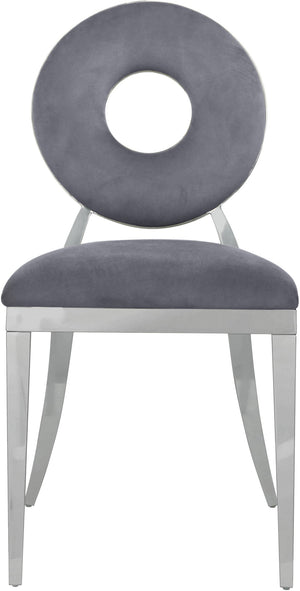 Carousel Velvet / Engineered Wood / Stainless Steel / Foam Contemporary Grey Velvet Dining Chair - 18" W x 23.5" D x 35" H