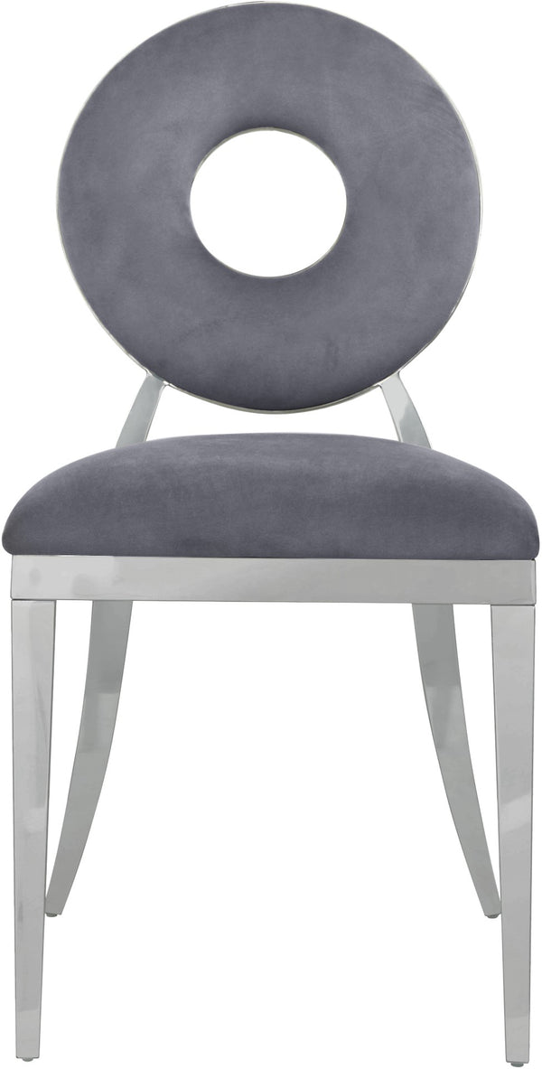 Carousel Velvet / Engineered Wood / Stainless Steel / Foam Contemporary Grey Velvet Dining Chair - 18" W x 23.5" D x 35" H