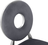 Carousel Velvet / Engineered Wood / Stainless Steel / Foam Contemporary Grey Velvet Dining Chair - 18" W x 23.5" D x 35" H