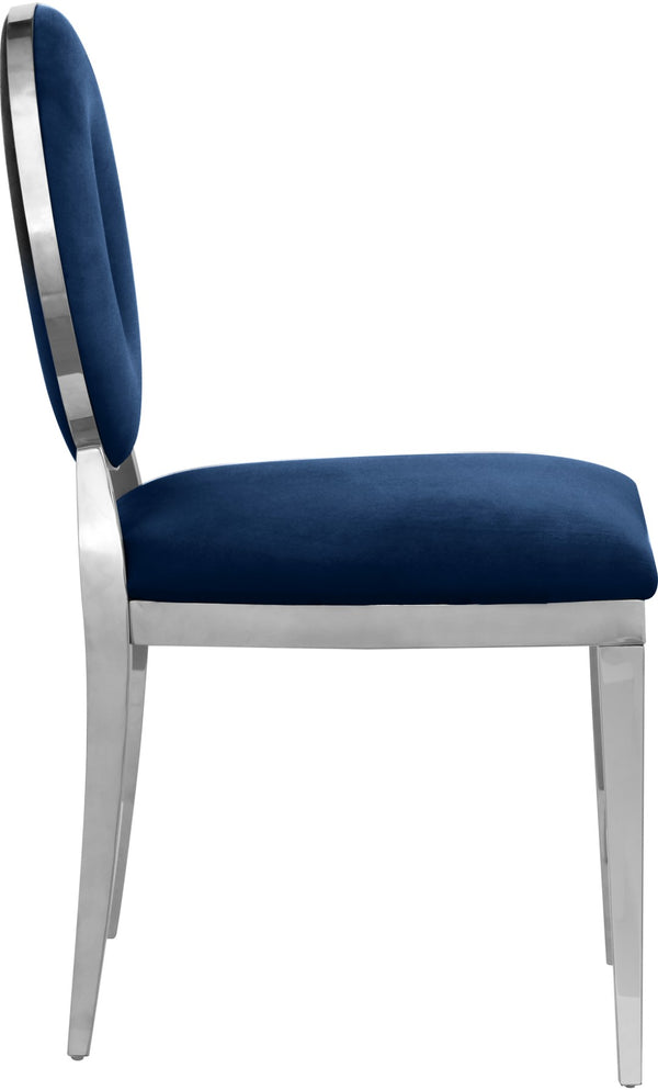 Carousel Velvet / Engineered Wood / Stainless Steel / Foam Contemporary Navy Velvet Dining Chair - 18" W x 23.5" D x 35" H