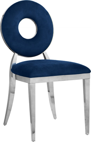 Carousel Velvet / Engineered Wood / Stainless Steel / Foam Contemporary Navy Velvet Dining Chair - 18" W x 23.5" D x 35" H