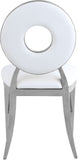 Carousel Faux Leather / Stainless Steel / Foam Contemporary White Faux Leather Dining Chair - 18" W x 23.5" D x 35" H