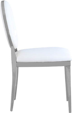 Carousel Faux Leather / Stainless Steel / Foam Contemporary White Faux Leather Dining Chair - 18" W x 23.5" D x 35" H