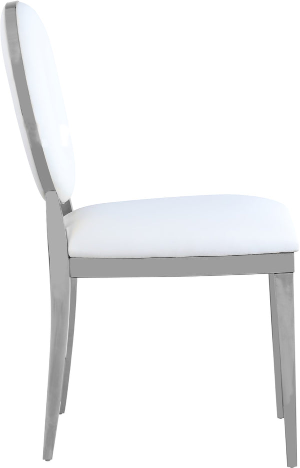Carousel Faux Leather / Stainless Steel / Foam Contemporary White Faux Leather Dining Chair - 18" W x 23.5" D x 35" H