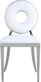 Carousel Faux Leather / Stainless Steel / Foam Contemporary White Faux Leather Dining Chair - 18" W x 23.5" D x 35" H