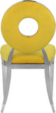Carousel Velvet / Engineered Wood / Stainless Steel / Foam Contemporary Yellow Velvet Dining Chair - 18" W x 23.5" D x 35" H