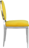Carousel Velvet / Engineered Wood / Stainless Steel / Foam Contemporary Yellow Velvet Dining Chair - 18" W x 23.5" D x 35" H