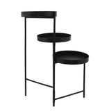 Sagebrook Home Contemporary Metal, 32"h 3-layered Plant Stand, Black 16561-01 Black Iron