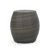 Canary Outdoor Grey Wicker 14 Inch Side Table