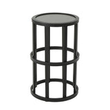 Carlo Outdoor 11 Inch Grey Finish Ceramic Tile Side Table