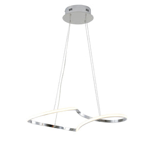 Bethel Chrome LED Chandelier in Metal & Siliconce