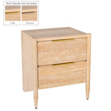 Oakwood Oak Wood / Plywood / Metal Mid Century White Oak Night Stand - 22" W x 18" D x 25" H