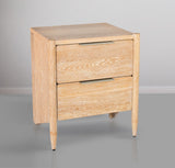 Oakwood Oak Wood / Plywood / Metal Mid Century White Oak Night Stand - 22" W x 18" D x 25" H