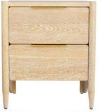 Oakwood Oak Wood / Plywood / Metal Mid Century White Oak Night Stand - 22" W x 18" D x 25" H