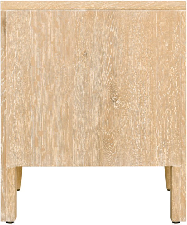 Oakwood Oak Wood / Plywood / Metal Mid Century White Oak Night Stand - 22" W x 18" D x 25" H