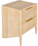 Oakwood Oak Wood / Plywood / Metal Mid Century White Oak Night Stand - 22" W x 18" D x 25" H