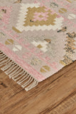 Savona Iii Pastel Navajo Bohemian Rug, Ivory Sand/Rose Pink, 9ft x 12ft Area Rug