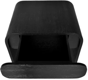 Cresthill Oak Wood / Plywood / Metal Mid Century Black Oak Night Stand - 24" W x 18" D x 23" H