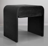 Cresthill Oak Wood / Plywood / Metal Mid Century Black Oak Night Stand - 24" W x 18" D x 23" H