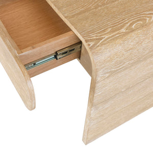 Cresthill Oak Wood / Plywood / Metal Mid Century White Oak Night Stand - 24" W x 18" D x 23" H