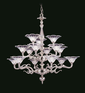 15-Light Polished Silver Geneva Foyer Chandelier