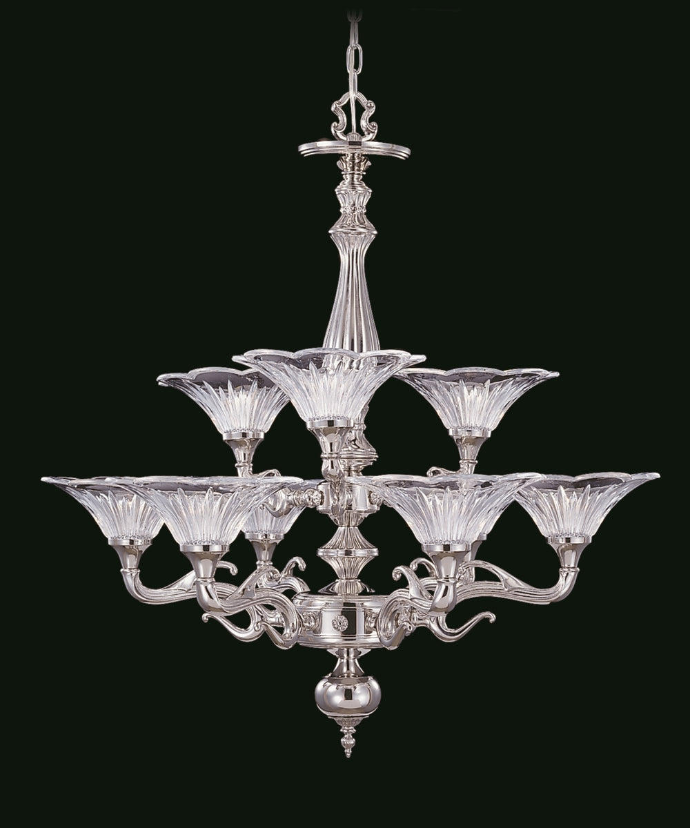 9-Light Polished Silver Geneva Dining Chandelier