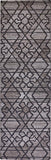 Asher Geometric Floral Wool Rug, Vapor Gray/Black, 2ft - 6in x 8ft, Runner