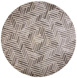 Asher Diamond Medallion Wool Rug, Warm Gray/Ivory Cream, 8ft x 8ft Round