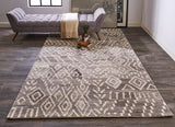 Asher Lustrous Distressed Wool Rug, Vapor Gray/White, 9ft x 12ft Area Rug