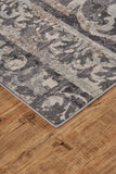 Kano Distressed Geometric FloralRug, Charcoal Gray, 7ft - 10in x 11ft Area Rug