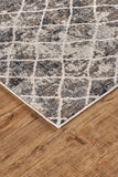 Kano Distressed Diamonds Rug, Charcoal/Ivory, 7ft - 10in x 11ft Area Rug