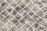 Kano Distressed Diamonds Rug, Charcoal/Ivory, 8ft - 9in x 8ft - 9in Round