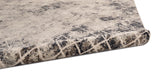 Kano Distressed Diamonds Rug, Charcoal/Ivory, 8ft - 9in x 8ft - 9in Round