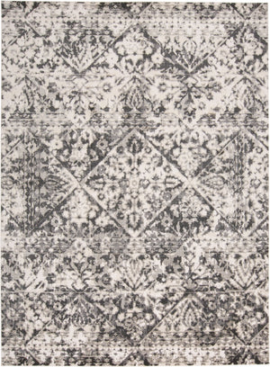 Kano Distressed Medallion Diamond Rug, Ivory/Gray, 7ft - 10in x 11ft Area Rug