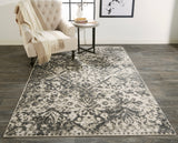 Kano Distressed Medallion Diamond Rug, Ivory/Gray, 7ft - 10in x 11ft Area Rug