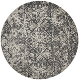 Kano Distressed Medallion Diamond Rug, Ivory/Gray, 8ft - 9in x 8ft - 9in Round