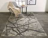 Kano Modern Abstract Rug, Warm Gray/Charcoal, 7ft - 10in x 11ft Area Rug