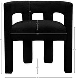 Athena Boucle Fabric / Engineered Wood / Foam Contemporary Black Boucle Fabric Accent/Dining Chair - 25" W x 21" D x 27" H