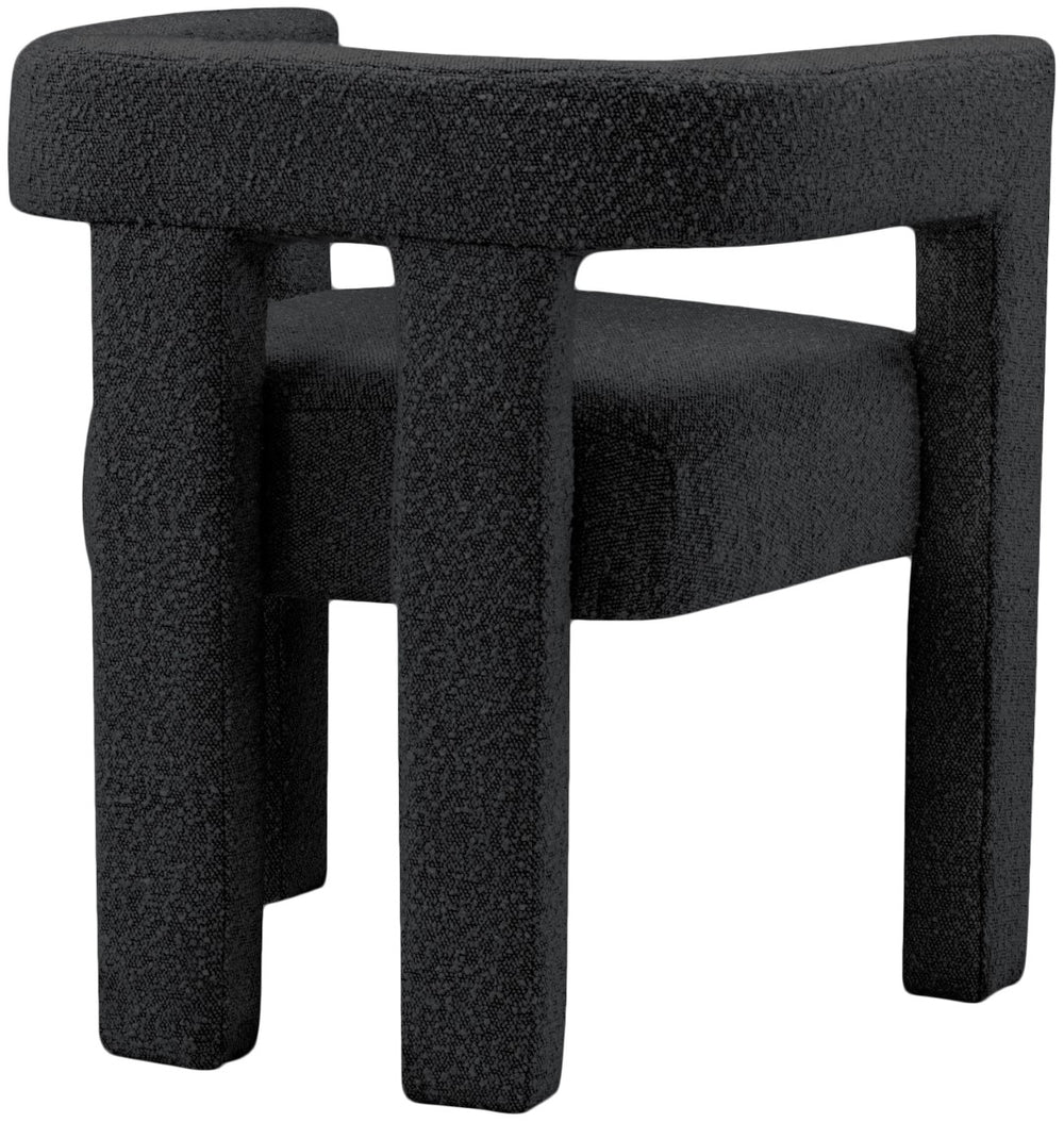 Athena Boucle Fabric / Engineered Wood / Foam Contemporary Black Boucle Fabric Accent/Dining Chair - 25" W x 21" D x 27" H