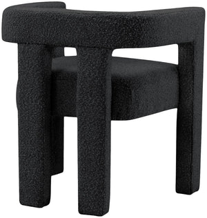 Athena Boucle Fabric / Engineered Wood / Foam Contemporary Black Boucle Fabric Accent/Dining Chair - 25" W x 21" D x 27" H