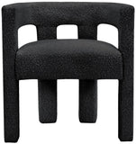 Athena Boucle Fabric / Engineered Wood / Foam Contemporary Black Boucle Fabric Accent/Dining Chair - 25" W x 21" D x 27" H
