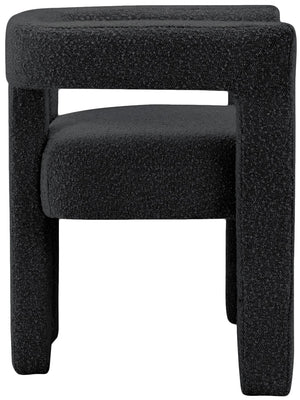 Athena Boucle Fabric / Engineered Wood / Foam Contemporary Black Boucle Fabric Accent/Dining Chair - 25" W x 21" D x 27" H