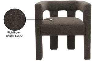 Athena Boucle Fabric / Engineered Wood / Foam Contemporary Brown Boucle Fabric Accent/Dining Chair - 25" W x 21" D x 27" H