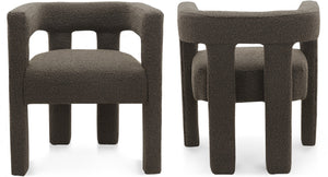 Athena Boucle Fabric / Engineered Wood / Foam Contemporary Brown Boucle Fabric Accent/Dining Chair - 25" W x 21" D x 27" H