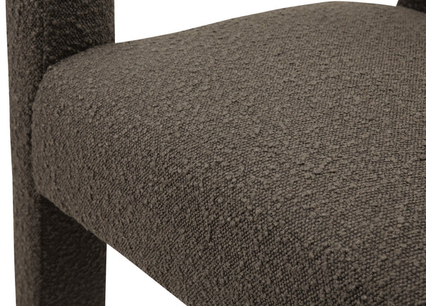 Athena Boucle Fabric / Engineered Wood / Foam Contemporary Brown Boucle Fabric Accent/Dining Chair - 25" W x 21" D x 27" H
